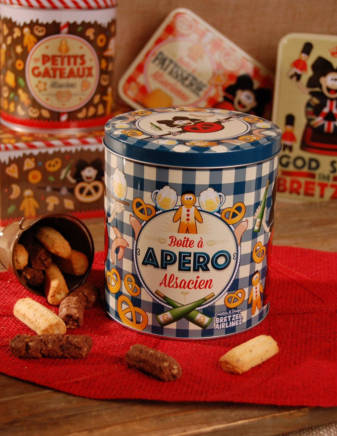 Pretzel Tin With Bretzel Airlines Aperitif Decoration Fortwenger Alsace